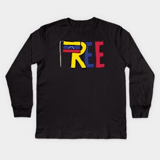 Free Venezuela Kids Long Sleeve T-Shirt